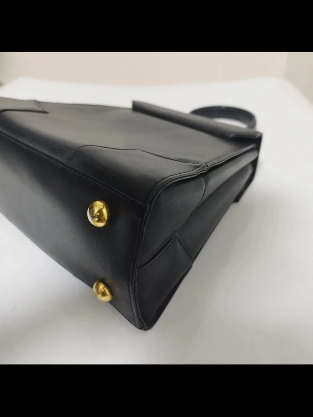 Vivienne Westwood Black Leather Top-Handle Satchel with Gold Orb
